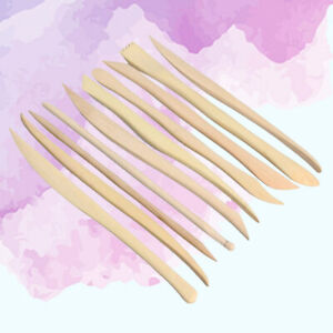  10 Pcs Wooden Carving Kit Double- Headed Pottery Tools Polymer Clay Sculpting