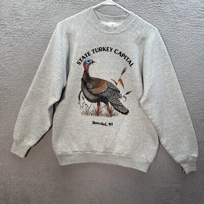 Vintage Fruit Of The Loom Sweatshirt Adult Large Gray Crewneck Nature 1990s - Image 1 of 4