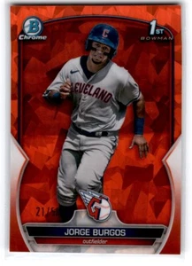 2023 Bowman Chrome Sapphire 1st Bowman Orange Jorge Burgos /50 Cleveland - Picture 1 of 2