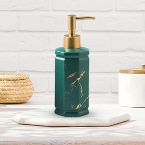 Ceramic Premium Liquid Soap Lotion Dispenser Hand Wash Green 350 ml - Picture 1 of 4