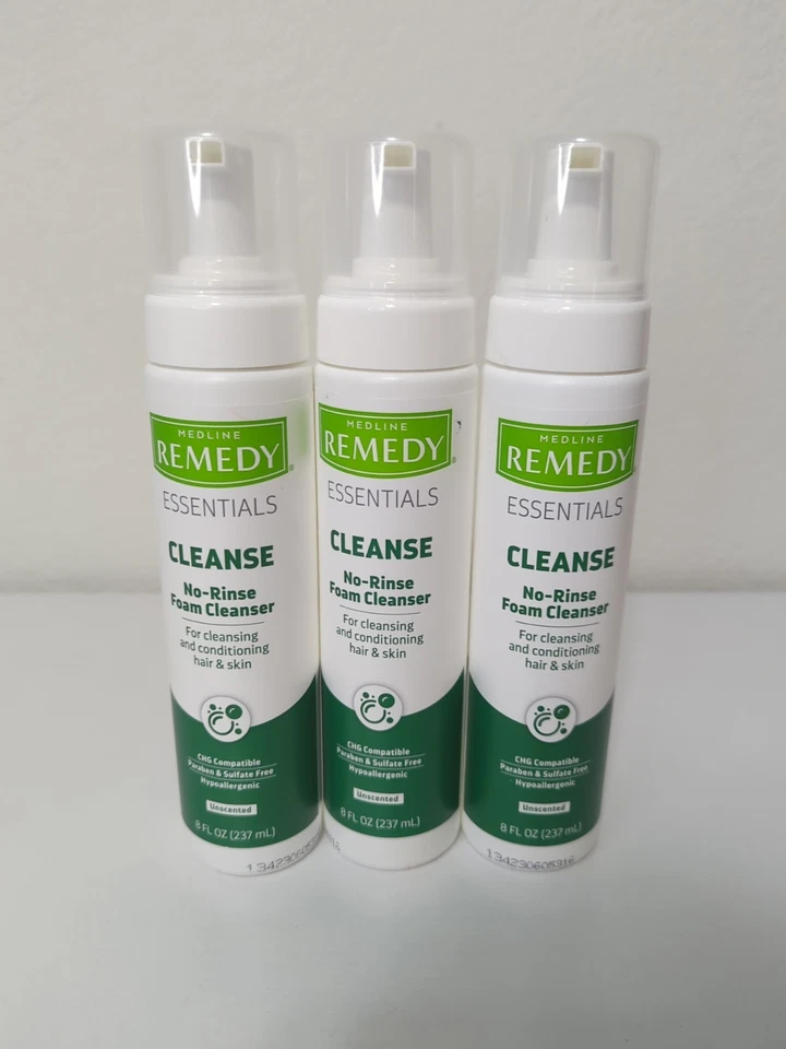 (3) Limpiador de espuma sin enjuague con botella Remedy Pump sin perfume, 8 oz Foto 1 de 3