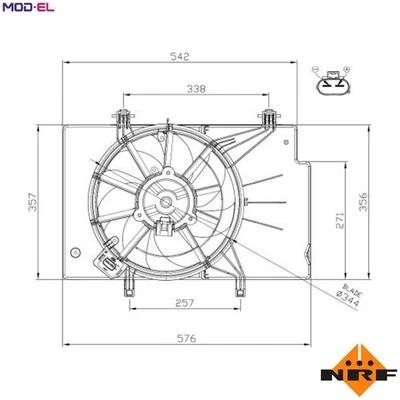 FAN ENGINE COOLING 47957 FOR M1JE/SFJA/SFJB/XMJA/XMJB/P4JA/P4JB/M1JA/M1JC 1.0L - Image 1 of 4