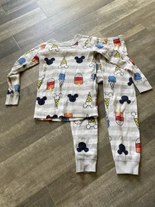 Hanna Andersson Disney Mickey Ice Cream Long John Pajamas PJs 4T 100 - Picture 1 of 4