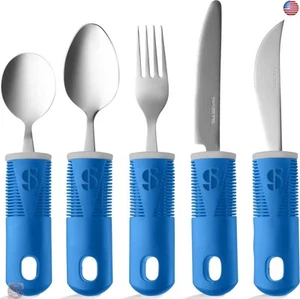 Special Supplies Adaptive Utensils (5-Piece Kitchen Set) Wide, Non-Weighted, - Picture 1 of 8