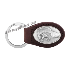 Redfish  Zep-Pro Leather Concho Key Fob brown keychain - Picture 1 of 1