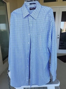 Kirkland Signature TAILORED FIT Non- iron dress shirt  long sleeves 16.5-32 Blue - Picture 1 of 5