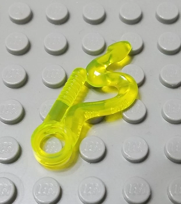 LEGO Ninjago Translucent Neon Green Bent Snake Whip Minifigure Weapon - Image 1 of 1