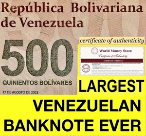 100x GCR 4B RV Venezuela 500 Bolivares DIGITALES =50000 dig 2023 UNC COA - Picture 1 of 6