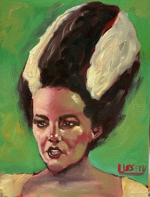 Madeline Kahn como Elizabeth - Pintura al óleo joven Frankenstein de Ussery certificado de autenticidad Foto 1 de 4
