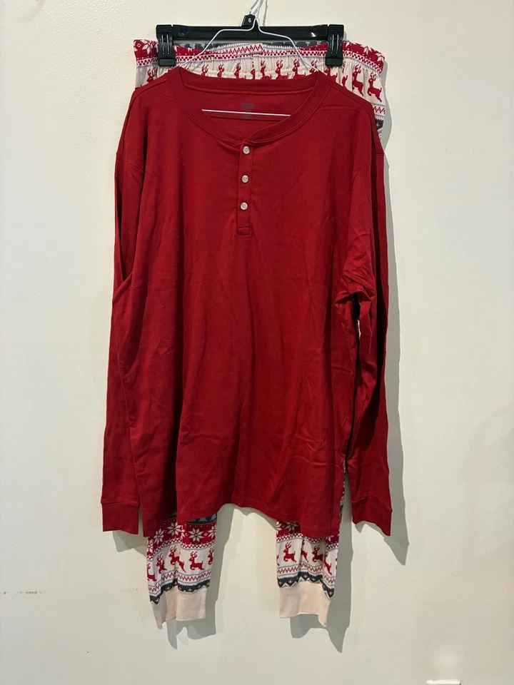 NWT Gymboree Red Reindeer 2-Piece Pajama Set - Adult L - Image 1 of 4