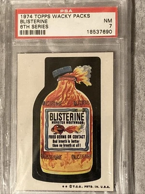 LISTERINE WACKY PACKS BLISTERING 1974 TOPPS PSA GRADED 7 - Image 1 of 2