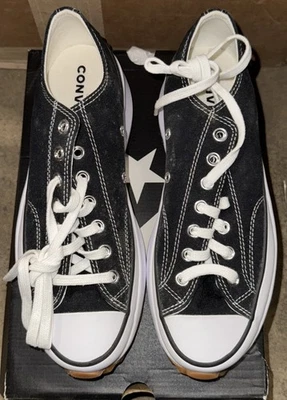 Zapatos Converse para hombre 8,5 para mujer 10 Run Star Hike Ox negro blanco plataforma de goma Foto 1 de 4