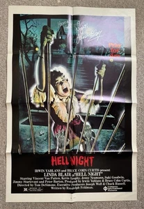 Poster firmato Linda Blair Hell Night 1981 originale 27x41 autografato JSA Horror - Foto 1 di 5