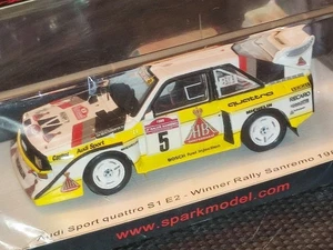 1x Spark S5192 AUDI QUATTRO S1 W.Rohrl WINNER Rally SANREMO 1985 - 1:43 Rare - Foto 1 di 18