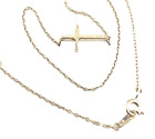 Sterling Silver Dainty Floating Cross Pendant Attached To A Marked La 925 Chain