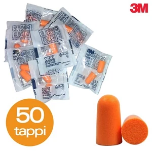 50 TAPPI ORECCHIE 3M 1100 35dB PER DORMIRE AURICOLARI ANTIRUMORE LAVORO 25 paia - Photo 1/1