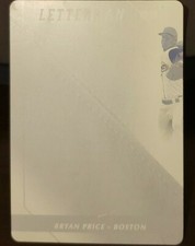 BRYAN PRICE 2008 Razor Letterman Rookie Yellow PRINTING PLATE #1/1 of 1 Red Sox
