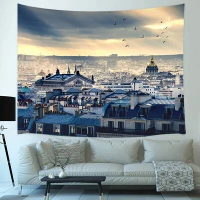 Tapiz Extra Grande Colgante de Pared Arquitectura Gótica Medieval Ciudad Tela Arte Foto 1 de 4