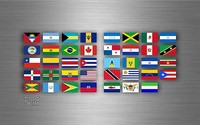 Set 39x sticker america south north flag scrapbooking country collection 5cm r2