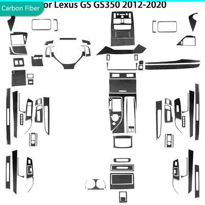 90Pcs Real Carbon Fiber Kits Full Interior Trim Set For Lexus GS GS350 2012-2020 — 第 1/4 张图片
