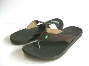 SANUK LATITUDE MEN FLIP FLOP BROWN EARTH US 13 - Picture 1 of 3