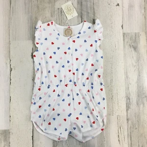 The Beaufort Bonnet Company Marion Rose Romper Happy Hearts Girls 6 NEW - Picture 1 of 13