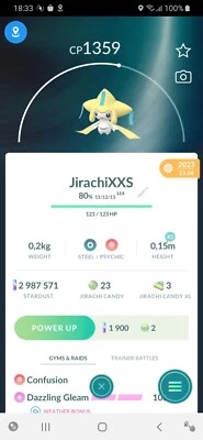 Pokemon nivel 15 Go Jirachi XXS Mark Home transferencia PERSONALIZADO OT LEGÍTIMO Foto 1 de 2