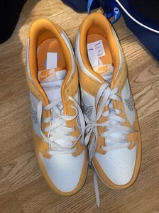 Brand New Nike Dunk Low Size 14 UK Mens Safari Swoosh Kumquat Orange And White - Picture 1 of 6