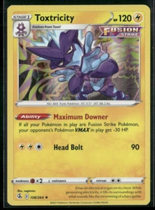 Toxtricity 108/264 Holo Rare Pokemon SWSH Fusion Strike - Picture 1 of 2