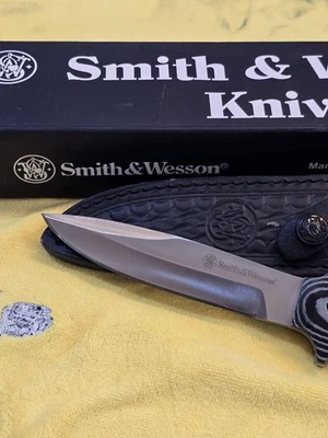 Smith & Wesson ножи SWMB Micarta загрузки нож сняты с производства модель кожаные ножны W коробка - Изображение 1 из 4