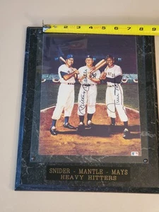 Foto MLB Dual Auto 8x10 MICKEY MANTLE, WILLIE MAYS. Placa de madera 11×13 con vidrio - Imagen 1 de 20
