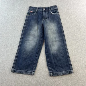 Southpole Jeans Boys 5 Blue Denim Wide Leg Relaxed Fit Distressed Wash Youth - Picture 1 of 12