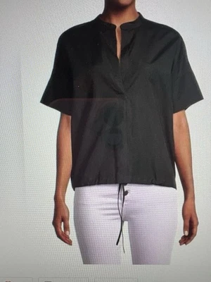 Топ Lagenlook Vince Dolman с коротким рукавом черный маленький на шнурке на талии - Изображение 1 из 4