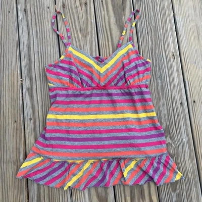 Top Cami Babydoll Vintage Y2K Rayas Xhilaration Volantes Para Mujer’s L Foto 1 de 4