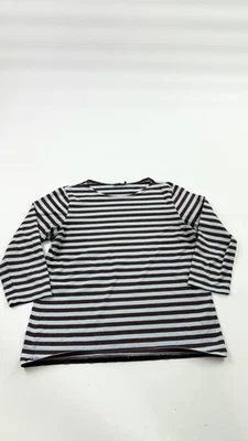 Camisa Marimekko Mujer Mediana Borgoña Azul Claro Rayas Manga 3/4 Cuello Barco Foto 1 de 4