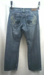 Men's 32x29 Helix Bootcut Denim Blue Distressed Jeans            B34 - Picture 1 of 9
