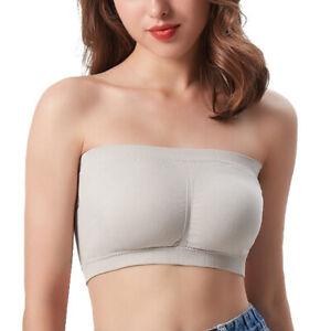 Female Bras Double Strapless Chest Wrap Detachable Padded Invisible Underwear BH