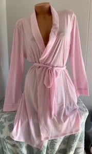 Victoria's Secret Cotton Blend Robe sz Large So Soft Long Sleeve Baby Pink - Picture 1 of 3