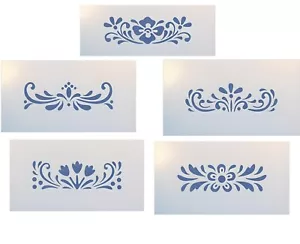 Rosemaling Pattern 24, 26, 27, 29, 30 Stencils - SET OF 5 - The Artful Stencil - Picture 1 of 10