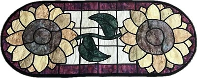 "Mesa Corredor Acolchado Vitral Girasol 16"" X 40"" De Colección" Foto 1 de 4