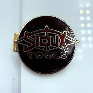 Vintage Tie Bar Clip Clasp - Sioux Tools Enameled Red & Black - Picture 1 of 4