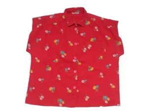 CAMISA/BLUSA ROJA VINTAGE AÑOS 80 DITSY ESTAMPADO FLORAL - Imagen 1 de 3