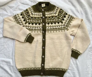 Vintage Denmark Hand Knit Wool Cardigan Sweater - Picture 1 of 6