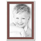 Arttoframes Matted 28X40 White Picture Frame With 2" Double Mat, 24X36 Opening
