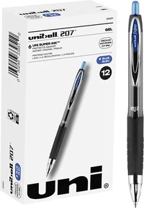 207 Retractable Gel Pens Medium Point, 0.7Mm, Blue, 12 Pack - Picture 1 of 12