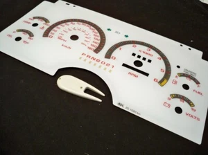 Fits 95-97 S10 Sonoma Kilometers Cluster w Tach White Face Glow Through Gauges - Picture 1 of 9