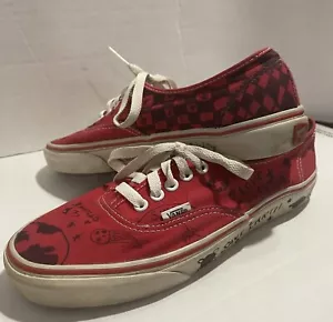 Obra de arte personalizada con cordones VANS: para hombre 7/W: 8,5 (artista desconocido) color rojo/negro - Imagen 1 de 24
