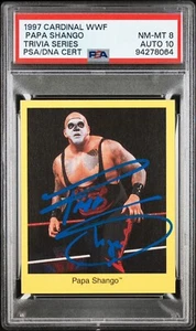 PAPA SHANGO PSA 8 AUTO 10 1997 Cardinal WWF Rookie Signed Pop 1 NONE HIGHER 🔥 - Picture 1 of 2