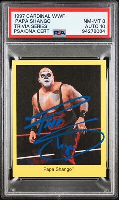 PAPA SHANGO PSA 8 AUTO 10 1997 Cardinal WWF Rookie Signed Pop 1 NONE HIGHER 🔥 - Image 1 of 2