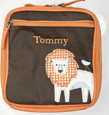 POTTERY BARN KIDS CRITTER LUNCH BAG *TOMMY* NEW LION PRESCHOOL BROWN ORANGE - Image 1 of 2